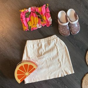 Colorful flora tube top